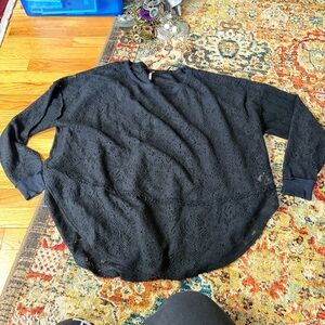 Free people black knit Lace Women's Top